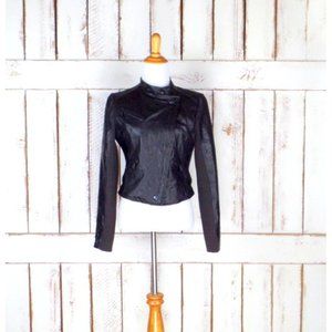 Vintage 90s dark brown leather motorcycle bomber jacket